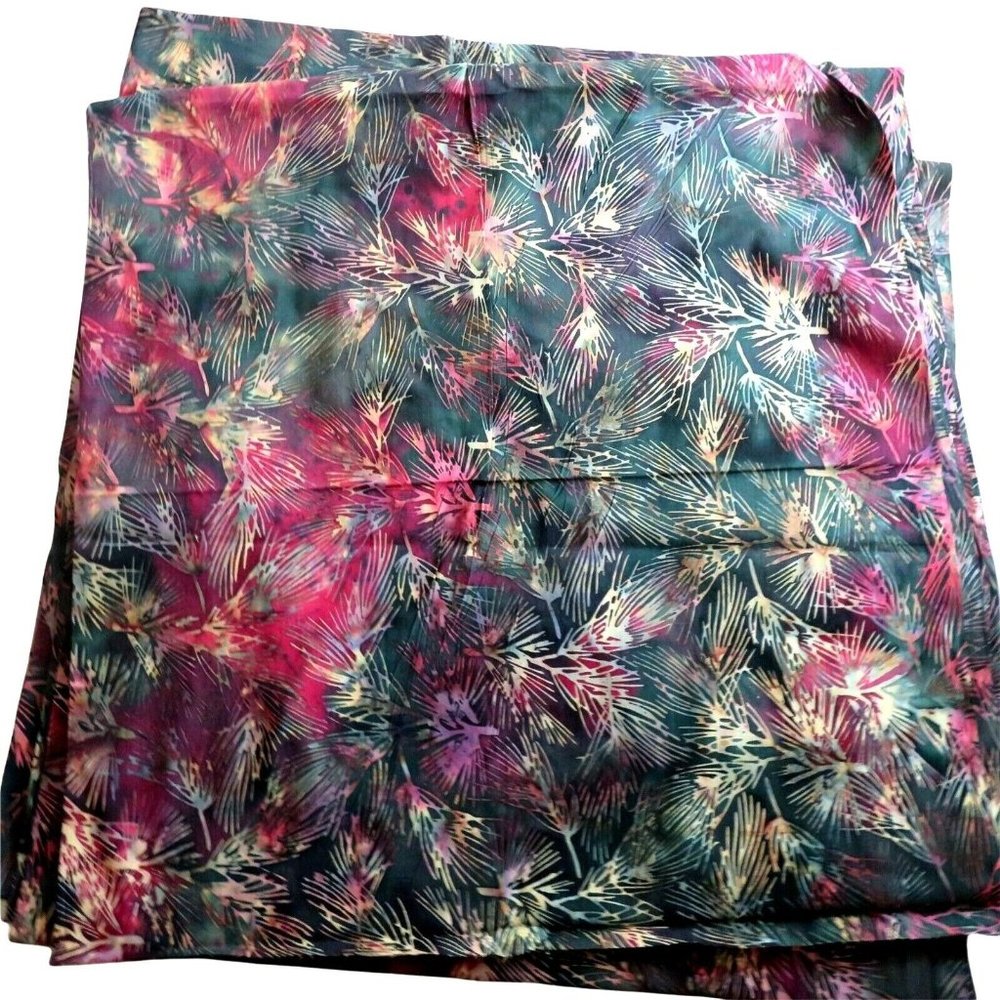 New Multicolor Watercolor Print Pine Leaf Cotton Fabric 10 yards x 44" Wide